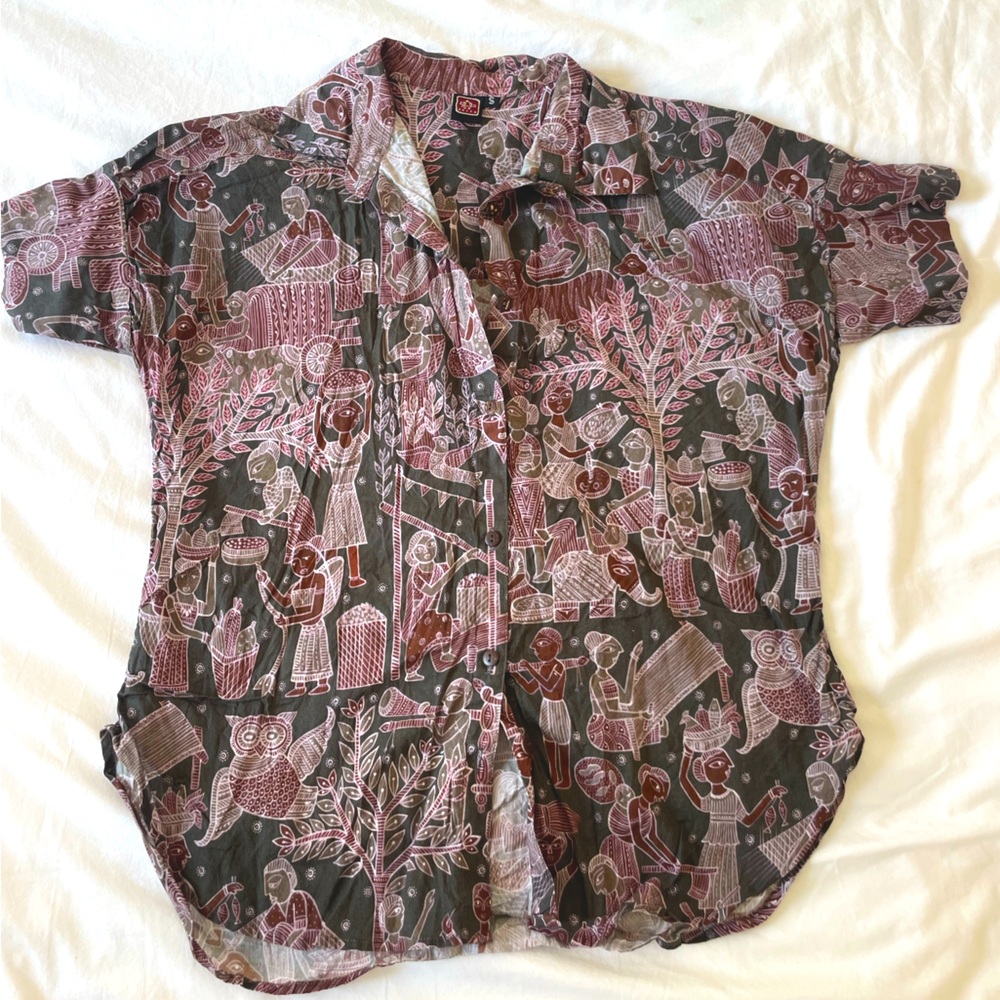 Bangladeshi printed cotton short-sleeve shirt